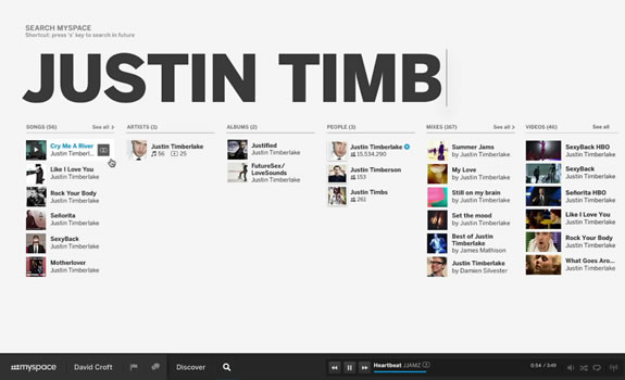 MySpace Interface