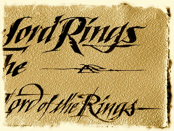 The touch of the hand, crafting  The Lord of the Rings logo drafts