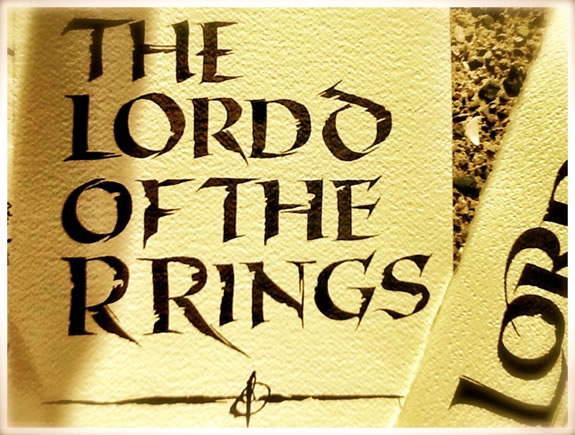 The touch of the hand, crafting  The Lord of the Rings logo drafts