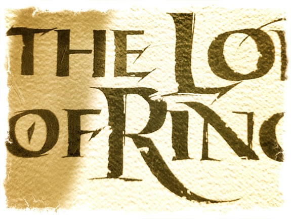 The touch of the hand, crafting  The Lord of the Rings logo drafts