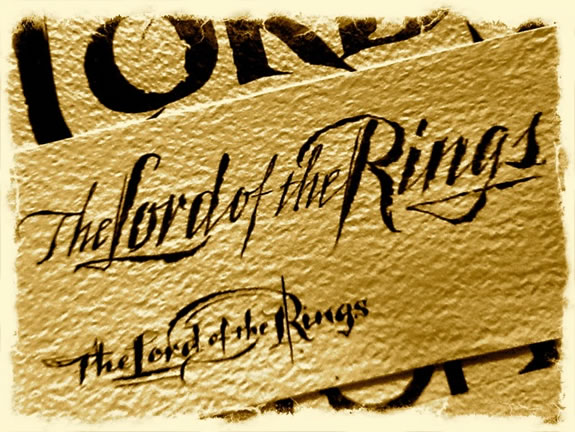 The touch of the hand, crafting  The Lord of the Rings logo drafts