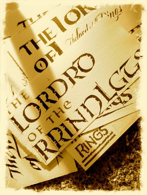 The touch of the hand, crafting  The Lord of the Rings logo drafts