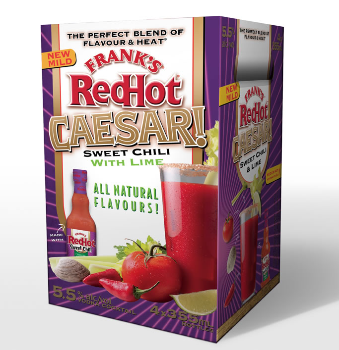 Frank's Red Hot Caesar 4 Pack Packaging