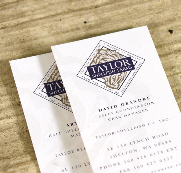 Taylor Shellfish Business Cards