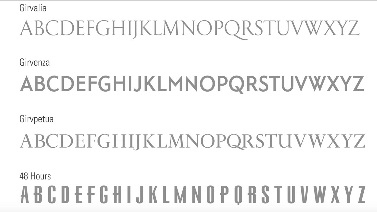 GIRVIN's Custom Font Design for Architecture