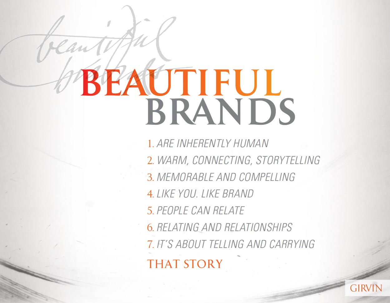 Talking about you, GIRVIN's Premise of Human Brands 