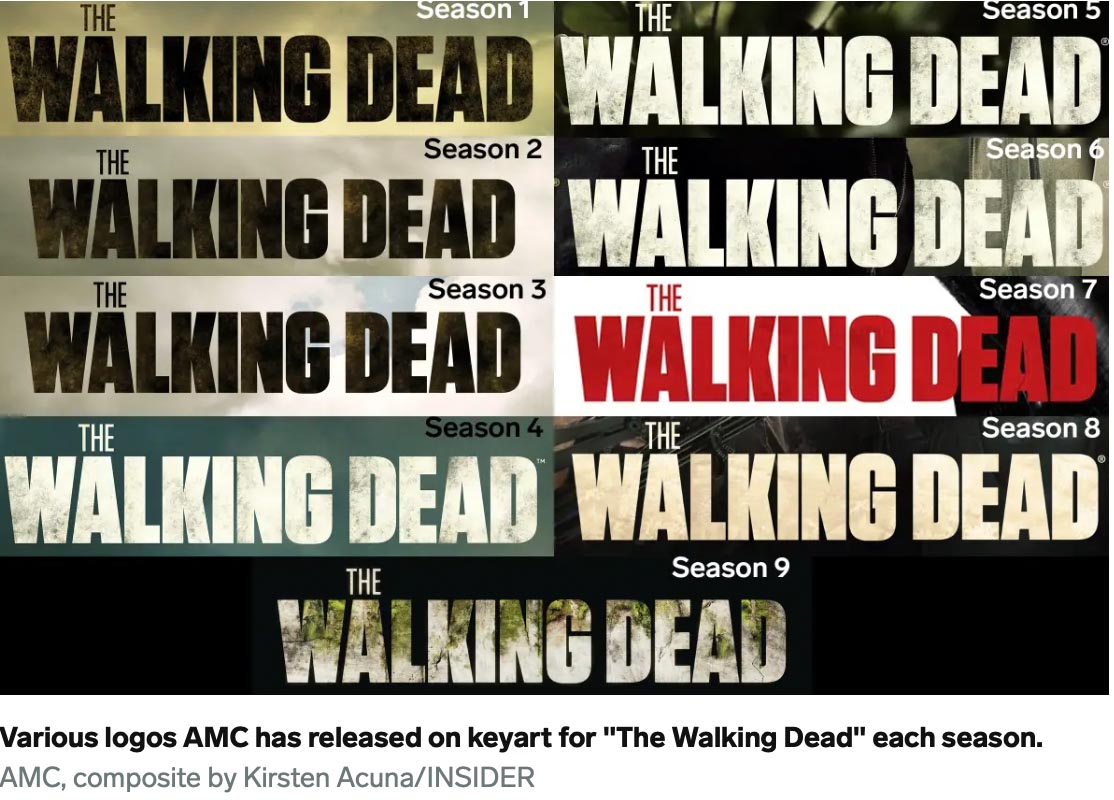 Illustrative Brand Transitioning: The Walking Dead | Years in Evolutionary Design Strategy