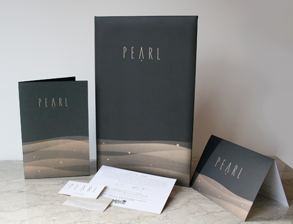 Pearl restaurant Collateral | Menus, Business Card, Drink List, Comment Cardss